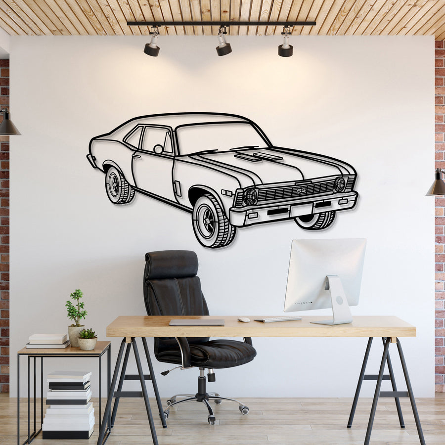 1969 Nova Yenko Perspective Metal Car Wall Art - MT1250