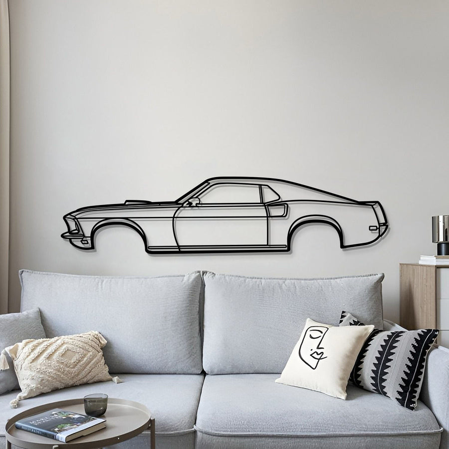 1969 Mustang Mach 1 Metal Car Wall Art - MT0123