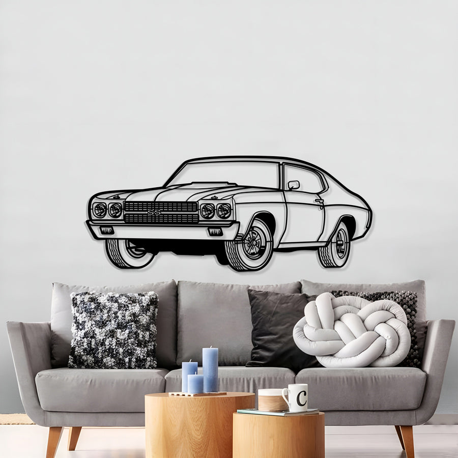 1970 Chevelle SS Perspective Metal Car Wall Art - MT1251