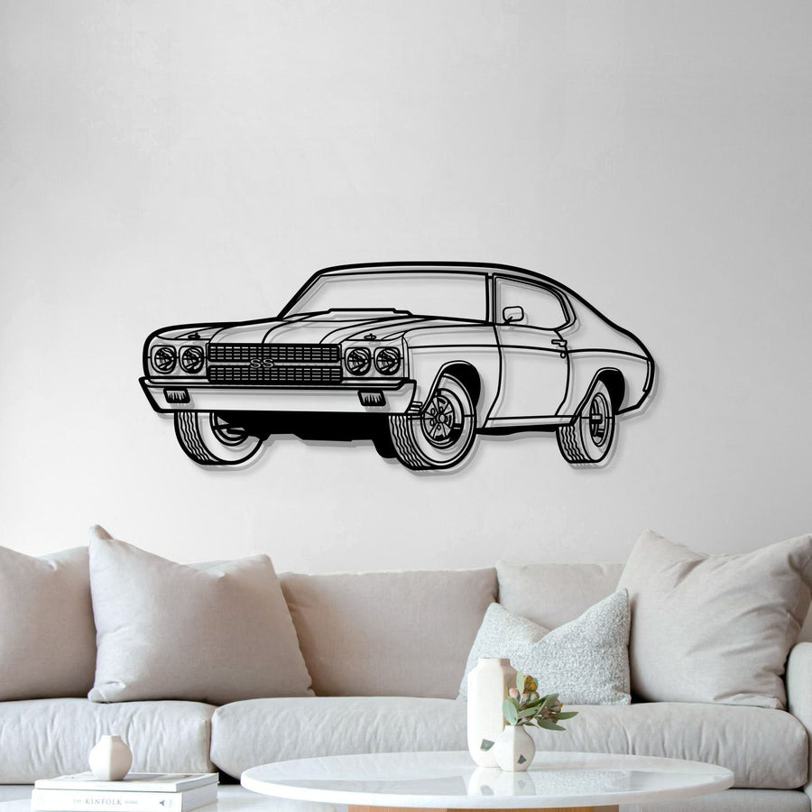 1970 Chevelle SS Perspective Metal Car Wall Art - MT1251