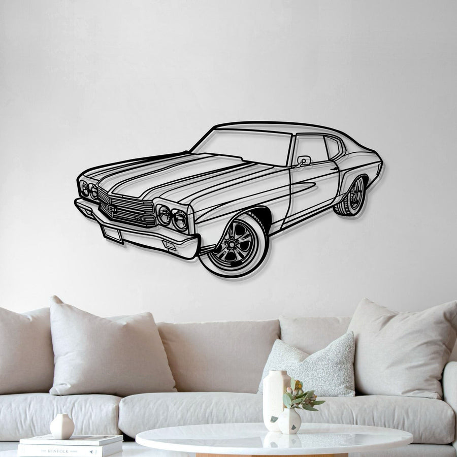 1970 Chevelle SS Perspective Metal Car Wall Art - MT1252