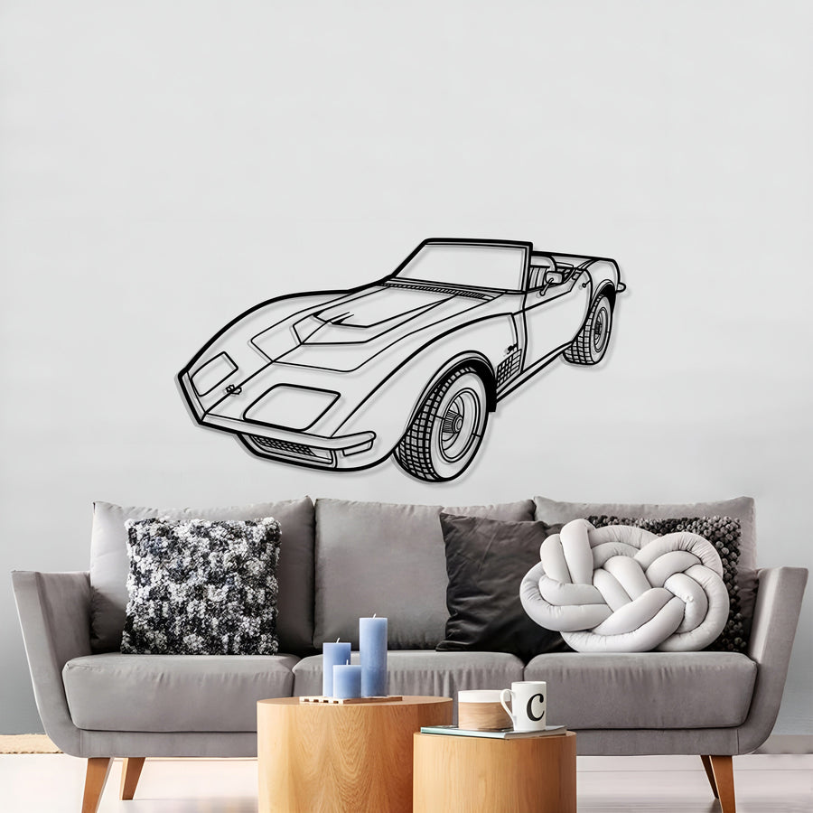 1970 Corvette LT1 Perspective Metal Car Wall Art - MT1253