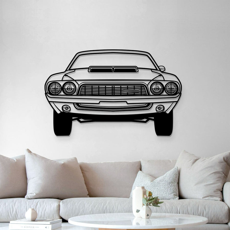 1972 Challanger Front View Metal Car Wall Art - MT1338