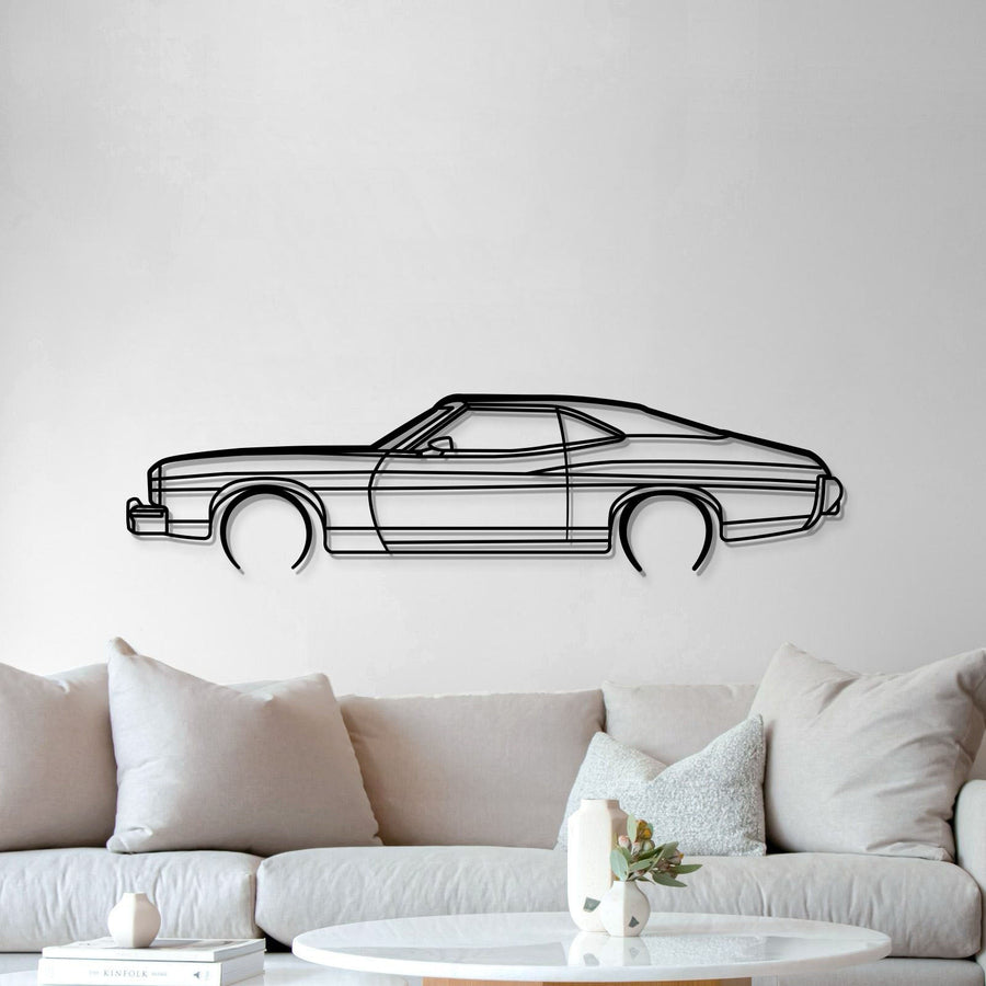 1973 Gran Torino Sport Fastback Metal Car Wall Art - MT0155