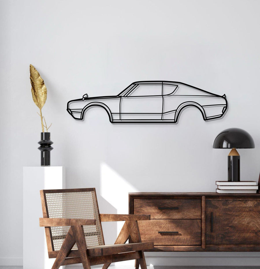 1973 Skyline HT 2000GT-R Metal Car Wall Art - MT0158