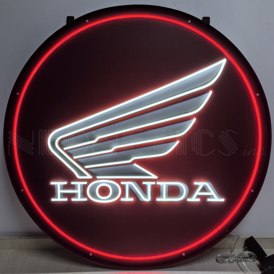 Honda Wings LED Flex-Neon Sign in Steel Can