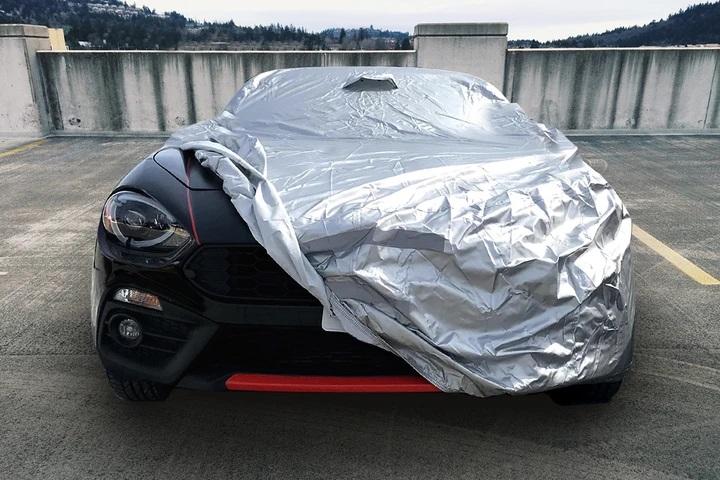 Outdoor and Indoor Select-Fit Car Cover Kit UV Reflecting Water Resistant and Washable. Includes 3 wind straps storage bag and lock