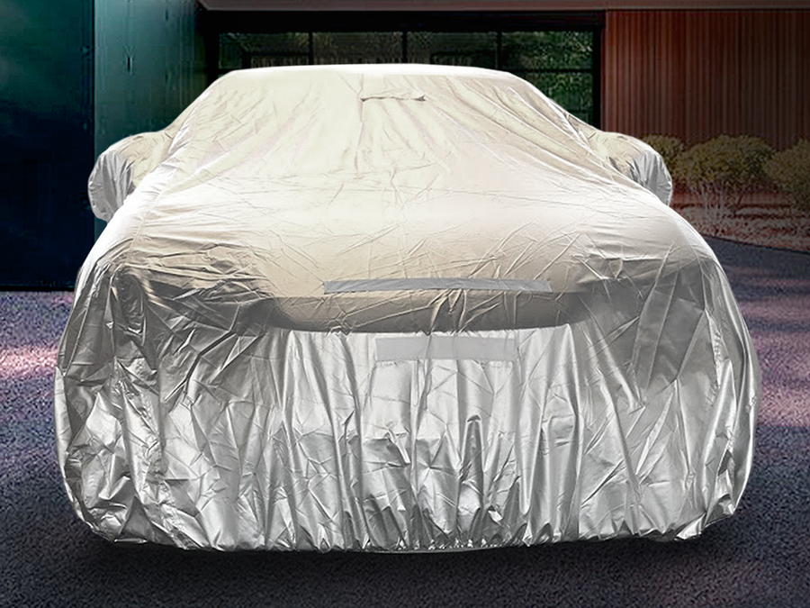 Outdoor and Indoor Select-Fit Car Cover Kit UV Reflecting Water Resistant and Washable. Includes 3 wind straps storage bag and lock